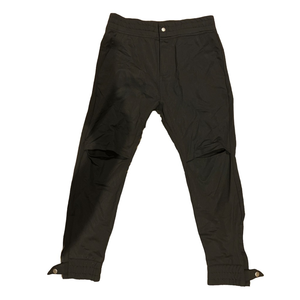St Laurent Slit knees black unisex jogger pants Sz Large, fits small
